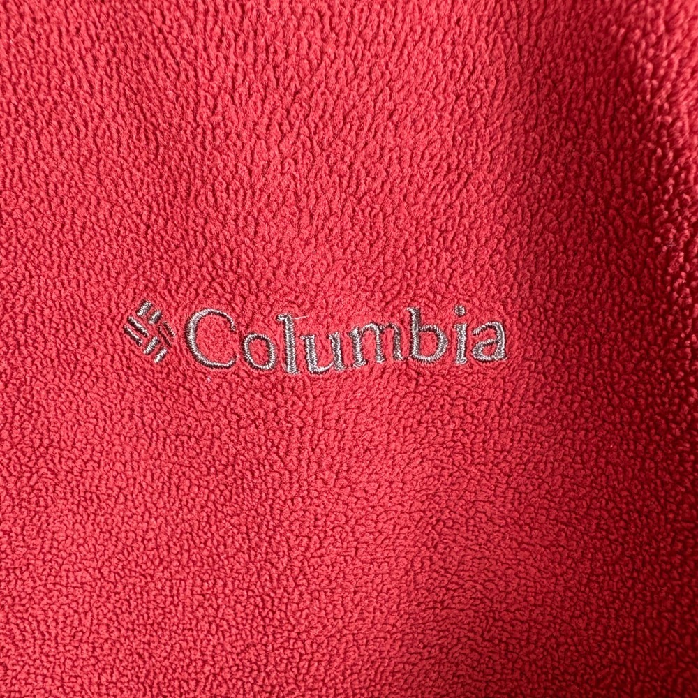 Columbia Fleece Pullover Men's L Red 1/4 Zip Gorpcore Outdoor Hiking Lightweight - Picture 3 of 6
